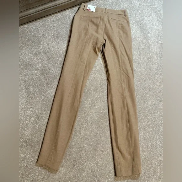 Women’s Express Skinny Mid Rise Stretch Dress Pants Slacks, Tan Khaki, size 0 - Picture 6 of 8